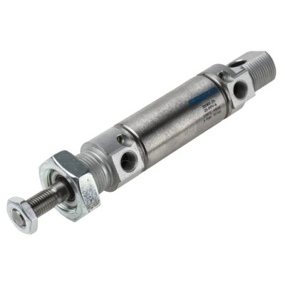 Festo 25 mm Pneumatic Cylinder Double Acting, Stroke 25 mm, Length 166.5 mm, Pneumatic Cushioning, DSNU-25-25-PPV-A