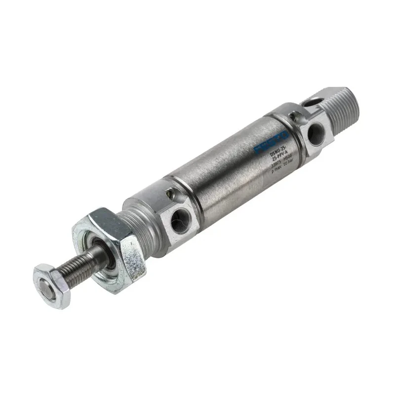 Festo 25 mm Pneumatic Cylinder Double Acting, Stroke 25 mm, Length 166.5 mm, Pneumatic Cushioning, DSNU-25-25-PPV-A