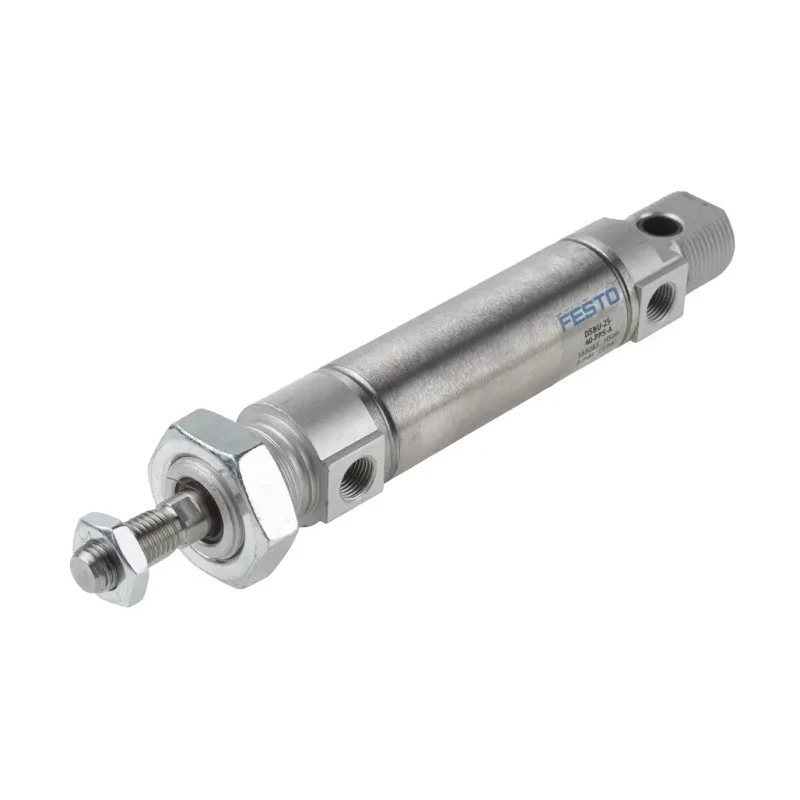 Festo Pneumatic Cylinder DSNU Series Double Acting 40 mm Stroke, 25 mm Bore, Air Cushion, Threaded Piston DSNU-25-40-PPS-A