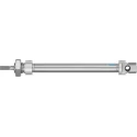 Festo Pneumatic Cylinder 12 mm Bore, 100 mm Stroke, Elastomer Cushioning, 80°C Max Temp DSNU-12-100-P-A