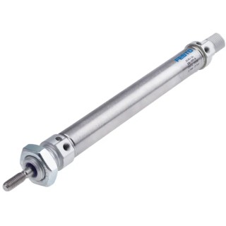 Festo Pneumatic Cylinder 16 mm Bore, 100 mm Stroke, Air Cushion, Direct Mount, Stainless Steel Piston Rod, DSNU-16-100-PPV-A