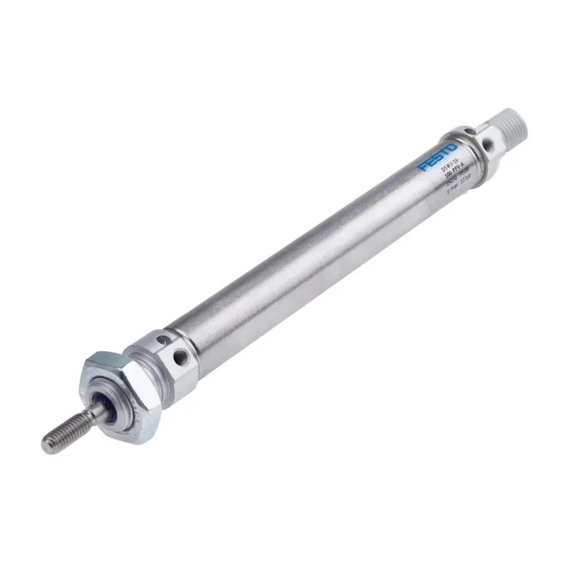 Festo Pneumatic Cylinder 16 mm Bore, 100 mm Stroke, Air Cushion, Direct Mount, Stainless Steel Piston Rod, DSNU-16-100-PPV-A