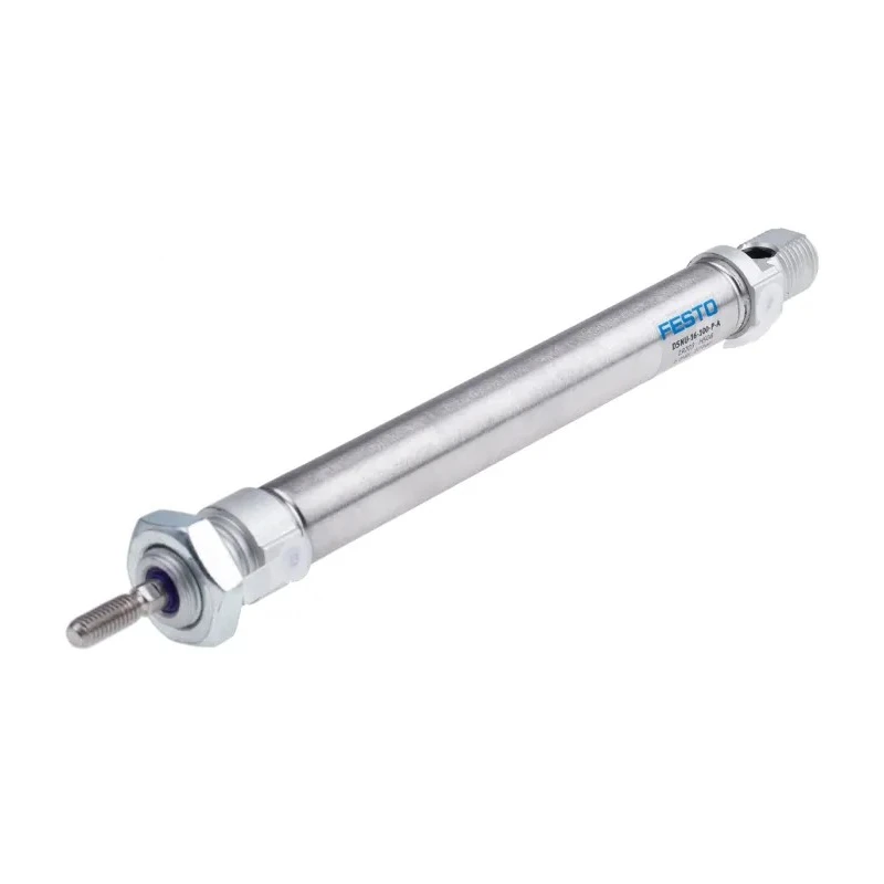 Festo Pneumatic Cylinder Double Acting 100 mm Stroke Stainless Steel Piston Rod M5 Threaded Port ISO 6432 DSNU-16-100-P-A