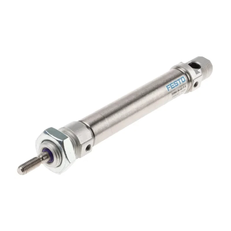 Festo 60 mm Pneumatic Cylinder, Double-Acting, Elastomer Cushioning, 171 mm Length, Series DSNU DSNU-16-60-P-A