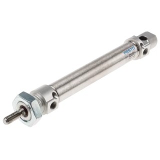 Festo Pneumatic Cylinder 20 mm Bore 100 mm Stroke Double Acting 10 Bar Maximum Operating Pressure DSNU-20-100-PPV-A