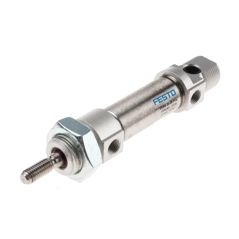 Festo 20 mm Pneumatic Cylinder Double Acting, Elastomer Cushioning, Swivel, Flange, Direct, Foot, Front & DSNU-20-20-P-A