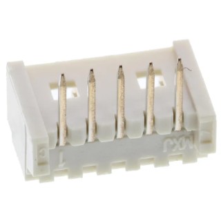 Molex PicoBlade Series Right Angle Through Hole PCB Header 5 Contact 1.25mm Pitch 1 Row Shrouded 53048-0510