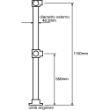 RS PRO Silver Malleable Iron Round Tube 1100 mm Length, Dia. 48.3 mm 447-8716