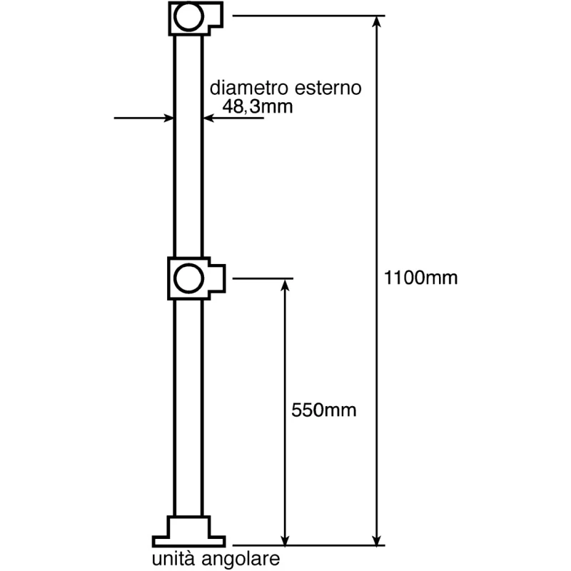RS PRO Silver Malleable Iron Round Tube 1100 mm Length, Dia. 48.3 mm 447-8716