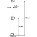 RS PRO Silver Malleable Iron Round Tube 1100 mm Length, Dia. 48.3 mm 447-8716