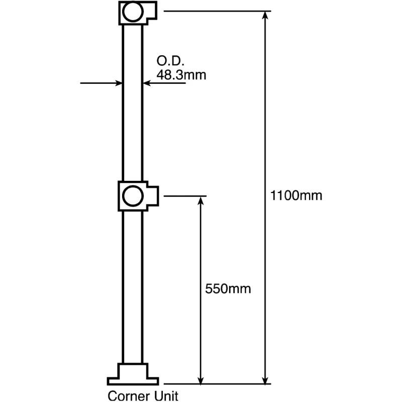 RS PRO Silver Malleable Iron Round Tube 1100 mm Length, Dia. 48.3 mm 447-8716