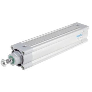 Festo Pneumatic Piston Rod Cylinder 63mm Bore, 250 mm Stroke, Double Acting Aluminium Body DSBC-63-250-PPVA-N3
