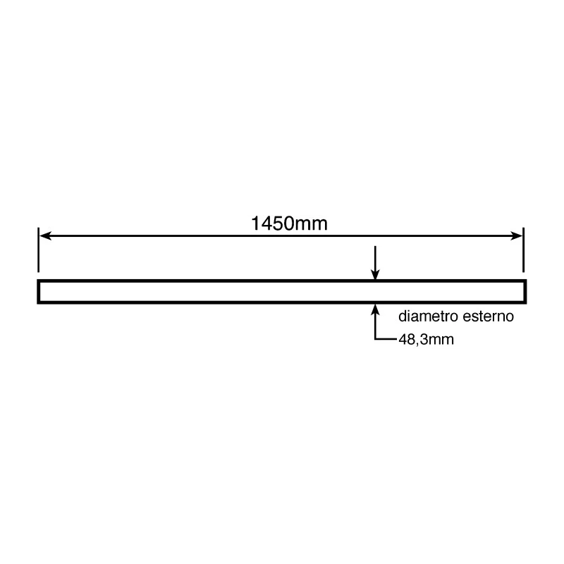 RS PRO Silver Malleable Iron Round Tube 1450 mm Length, Dia. 48.3 mm 447-8722