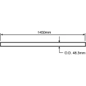 RS PRO Silver Malleable Iron Round Tube 1450 mm Length, Dia. 48.3 mm 447-8722