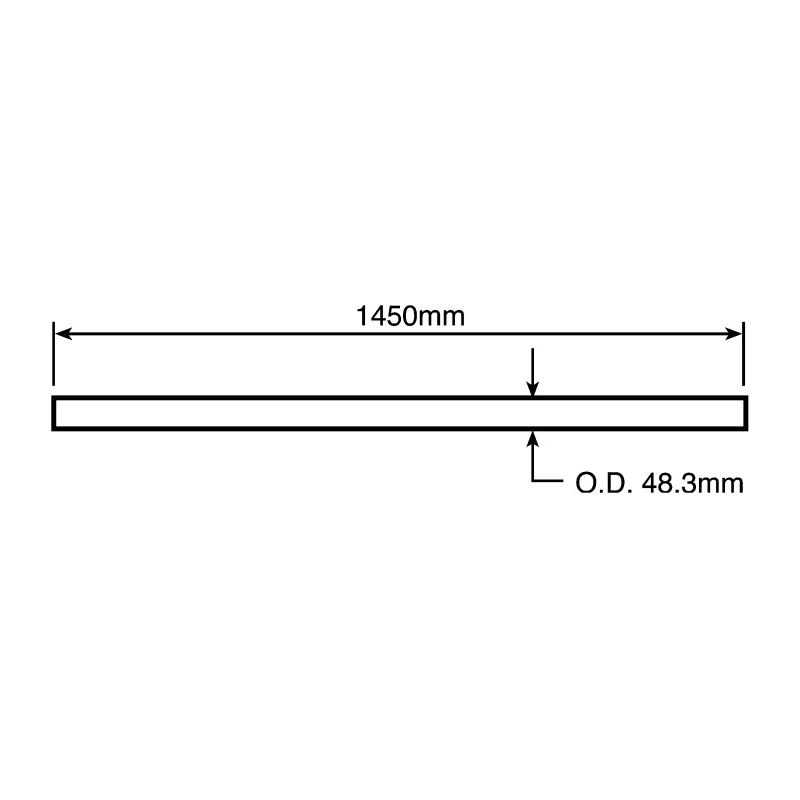 RS PRO Silver Malleable Iron Round Tube 1450 mm Length, Dia. 48.3 mm 447-8722