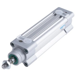 Festo Pneumatic Piston Rod Cylinder 32mm Bore 70mm Stroke Double Acting Aluminium Body DSBC-32-70-PPVA-N3