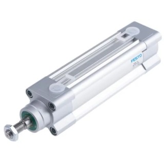 Festo Pneumatic Piston Rod Cylinder DSBC Series 32mm Bore, 80mm Stroke, Double Acting Aluminium Body DSBC-32-80-PPVA-N3