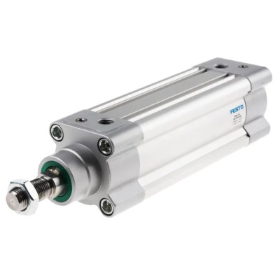 Festo Pneumatic Piston Rod Cylinder 50mm Bore 100mm Stroke Double Acting Aluminium Body DSBC-50-100-PPVA-N3