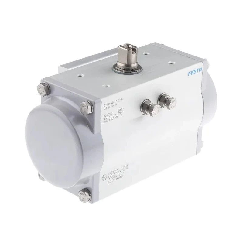 Festo Pneumatic Rotary Actuator Single Acting 20mm Bore 8 bar Pressure 7.3Nm Torque DFPD-40-RP-90-RS30-F0507
