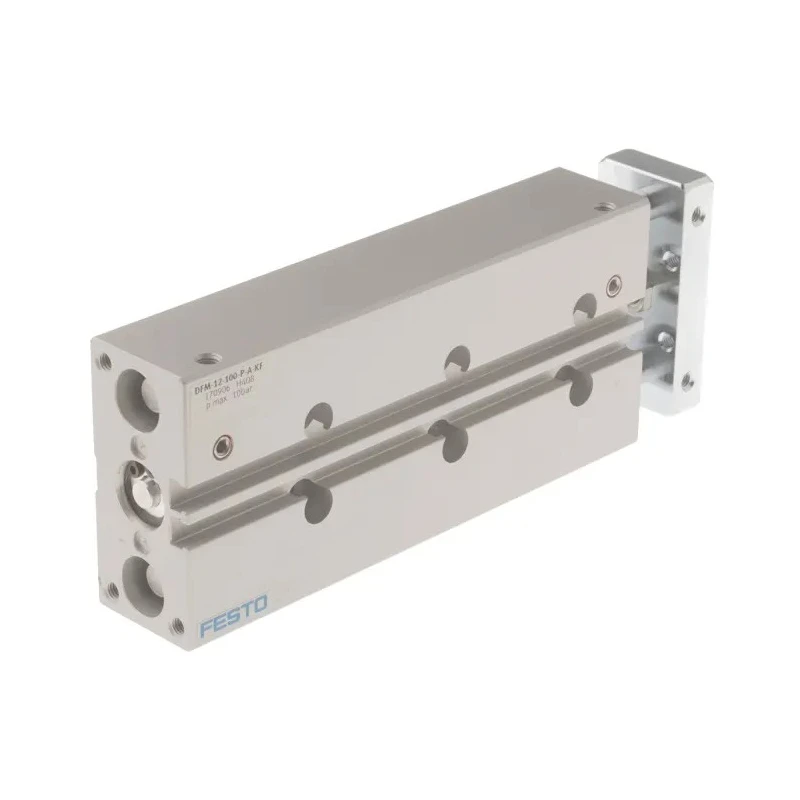 Festo Pneumatic Guided Cylinder, DFM Series, 12mm Bore, 100 mm Stroke, Double Acting, Through Hole Mount DFM-12-100-P-A-KF