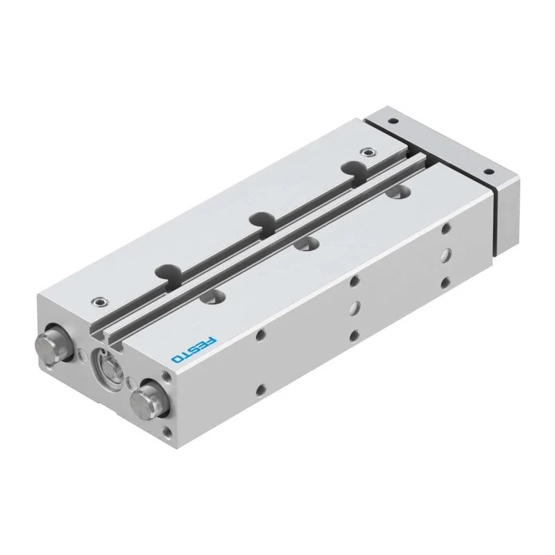 Festo Pneumatic Guided Cylinder 12mm Bore, 100 mm Stroke, Double Acting, Through Hole Mount, Wrought DFM-12-100-P-A-GF