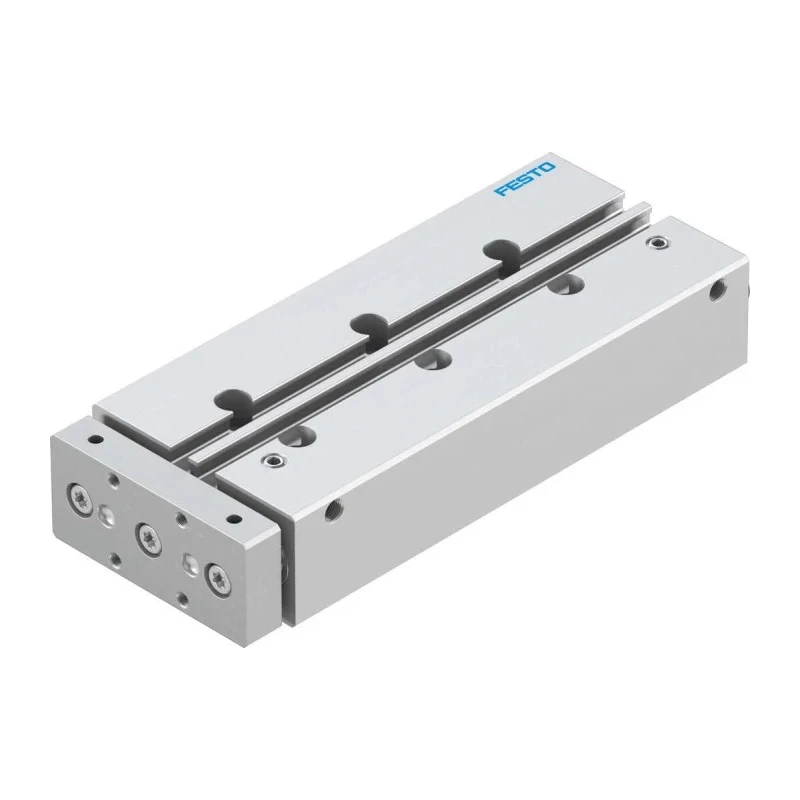 Festo Pneumatic Guided Cylinder 12mm Bore, 100 mm Stroke, Double Acting, Through Hole Mount, Wrought DFM-12-100-P-A-GF