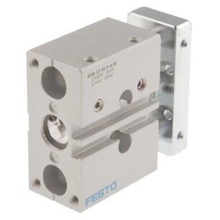 Festo Pneumatic Guided Cylinder 12mm Bore Double Acting 10mm Stroke Through Hole Mount DFM-12-10-P-A-KF