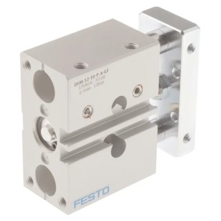 Festo Pneumatic Guided Cylinder 12mm Bore Double Acting Through Hole Mount 10 bar Max Pressure DFM-12-10-P-A-GF