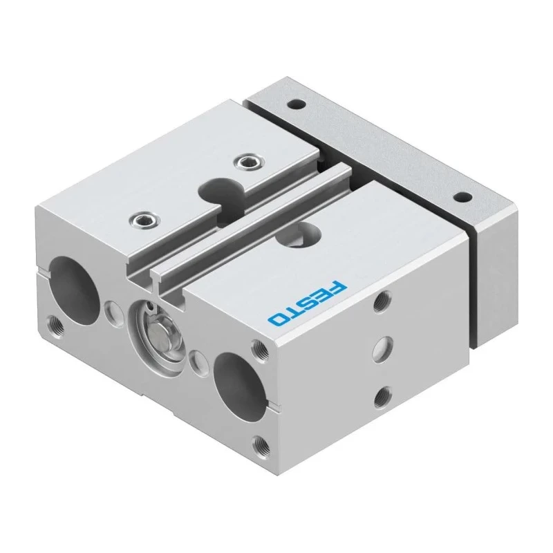 Festo Pneumatic Guided Cylinder 12mm Bore Double Acting Through Hole Mount 10 bar Max Pressure DFM-12-10-P-A-GF