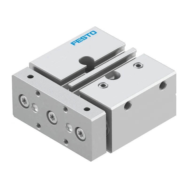 Festo Pneumatic Guided Cylinder 12mm Bore Double Acting Through Hole Mount 10 bar Max Pressure DFM-12-10-P-A-GF