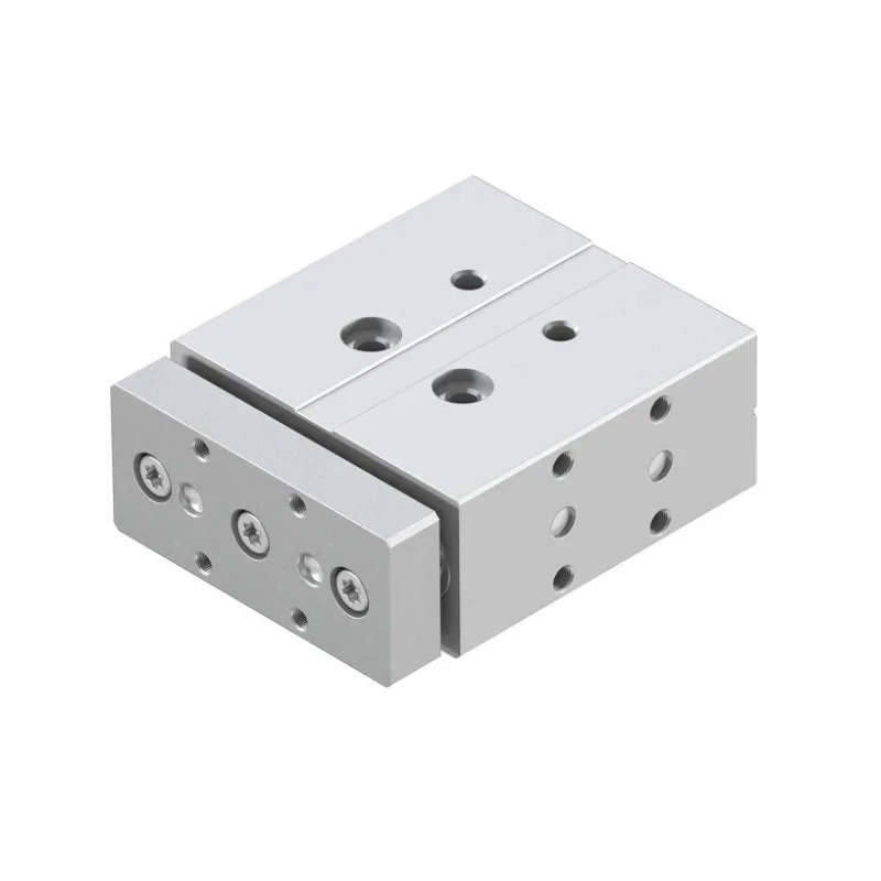 Festo Pneumatic Guided Cylinder 12mm Bore 25mm Stroke Double Acting Through Hole Mount DFM Series DFM-12-25-P-A-GF
