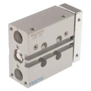 Festo Pneumatic Guided Cylinder 12mm Bore 25mm Stroke Double Acting Through Hole Mount DFM-12-25-P-A-KF