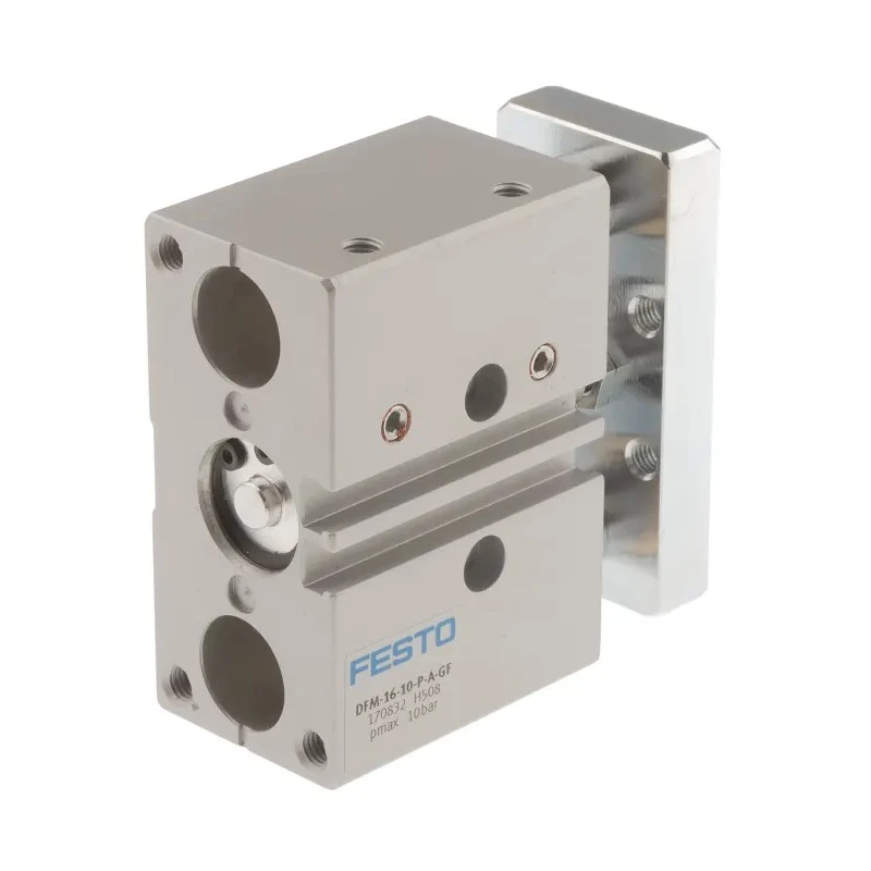 Festo Pneumatic Guided Cylinder 16mm Bore Double Acting Through Hole Mount 10 bar Pressure DFM-16-10-P-A-GF