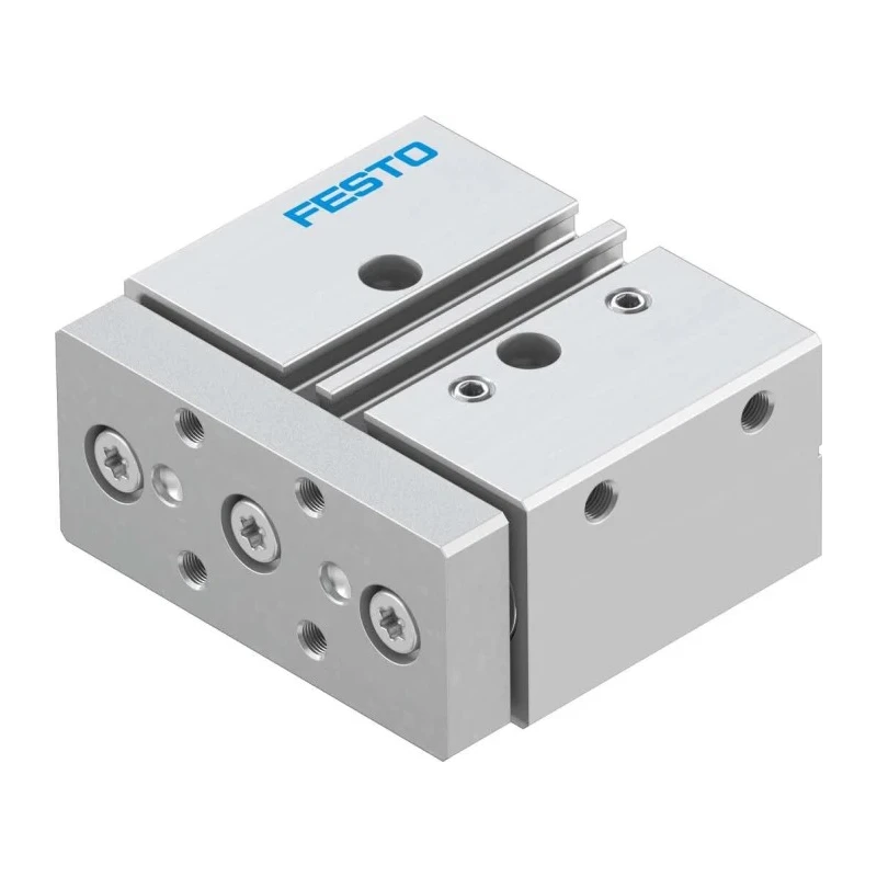 Festo Pneumatic Guided Cylinder 16mm Bore Double Acting Through Hole Mount 10 bar Pressure DFM-16-10-P-A-GF