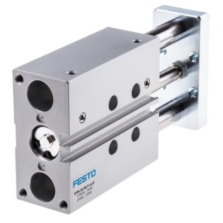 Festo Pneumatic Guided Cylinder 16mm Bore, 40 mm Stroke, Double Acting, Through Hole Mount, Wrought DFM-16-40-P-A-GF