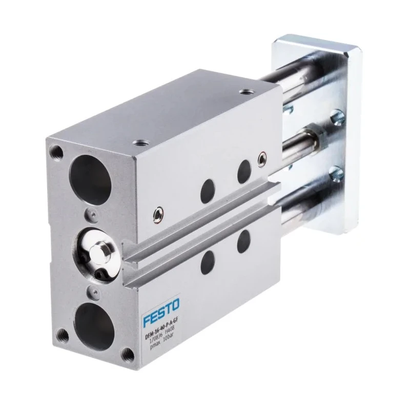 Festo Pneumatic Guided Cylinder 16mm Bore, 40 mm Stroke, Double Acting, Through Hole Mount, Wrought DFM-16-40-P-A-GF