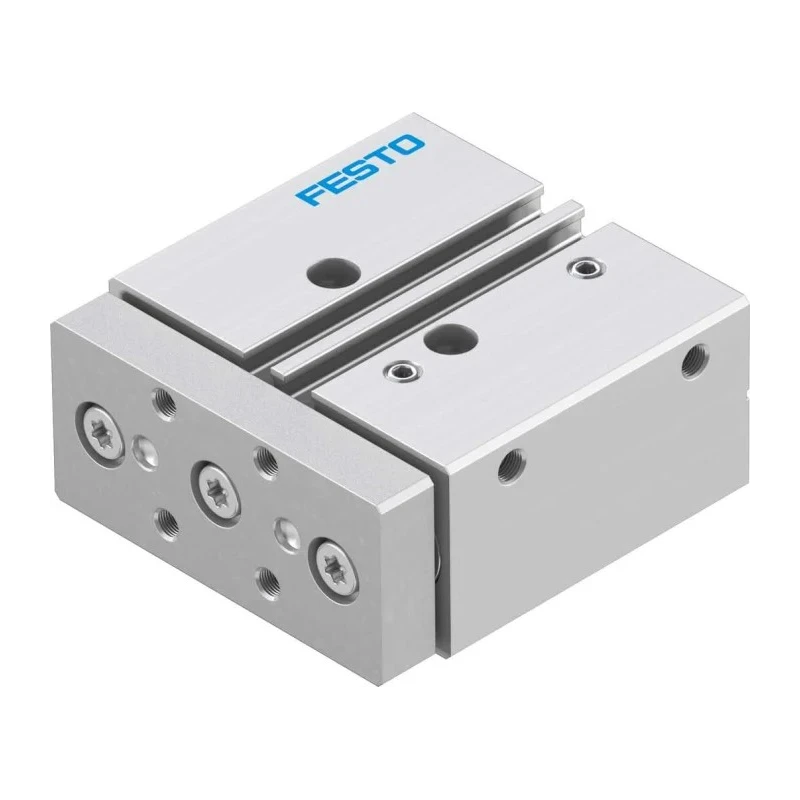 Festo Pneumatic Guided Cylinder 16mm Bore, 20 mm Stroke, Double Acting, Through Hole Mount, Wrought DFM-16-20-P-A-GF