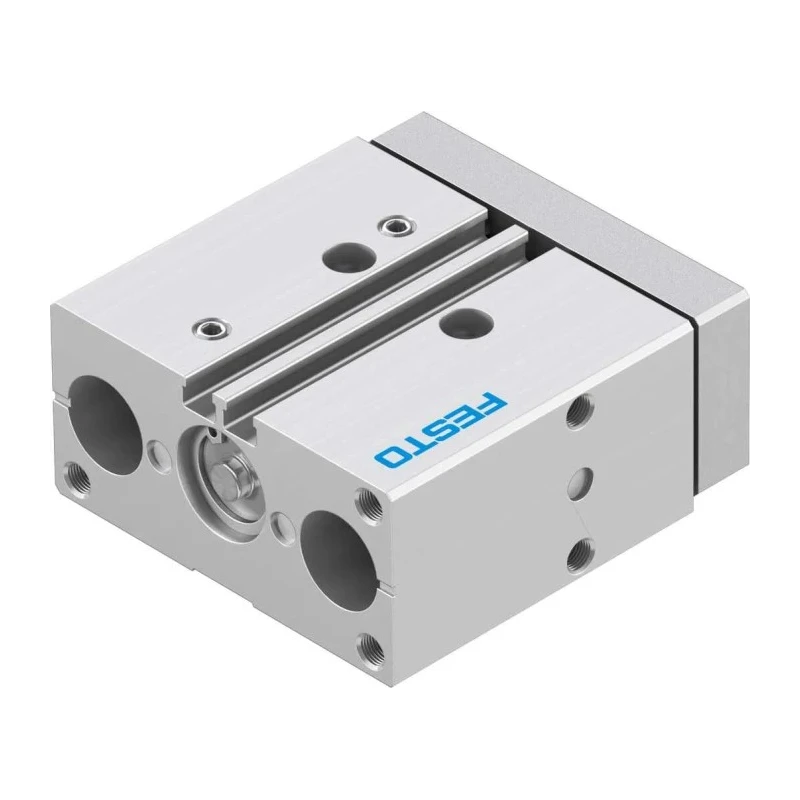 Festo Pneumatic Guided Cylinder 16mm Bore, 20 mm Stroke, Double Acting, Through Hole Mount, Wrought DFM-16-20-P-A-GF
