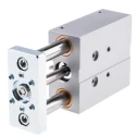Festo Pneumatic Guided Cylinder 16mm Bore, 40 mm Stroke, Double Acting, Through Hole Mount, Wrought DFM-16-40-P-A-GF