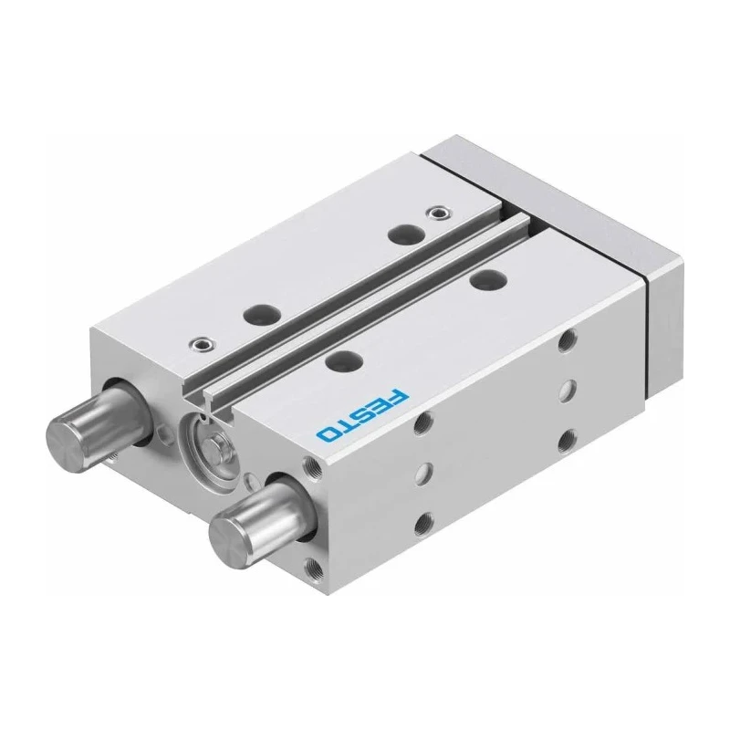 Festo Pneumatic Guided Cylinder 16mm Bore Double Acting Through Hole Mount 10 bar Maximum Pressure DFM-16-50-P-A-GF