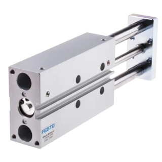 Festo Pneumatic Guided Cylinder 16mm Bore Double Acting Through Hole Mount 10 bar Pressure 0.8m/s Speed DFM-16-80-P-A-GF
