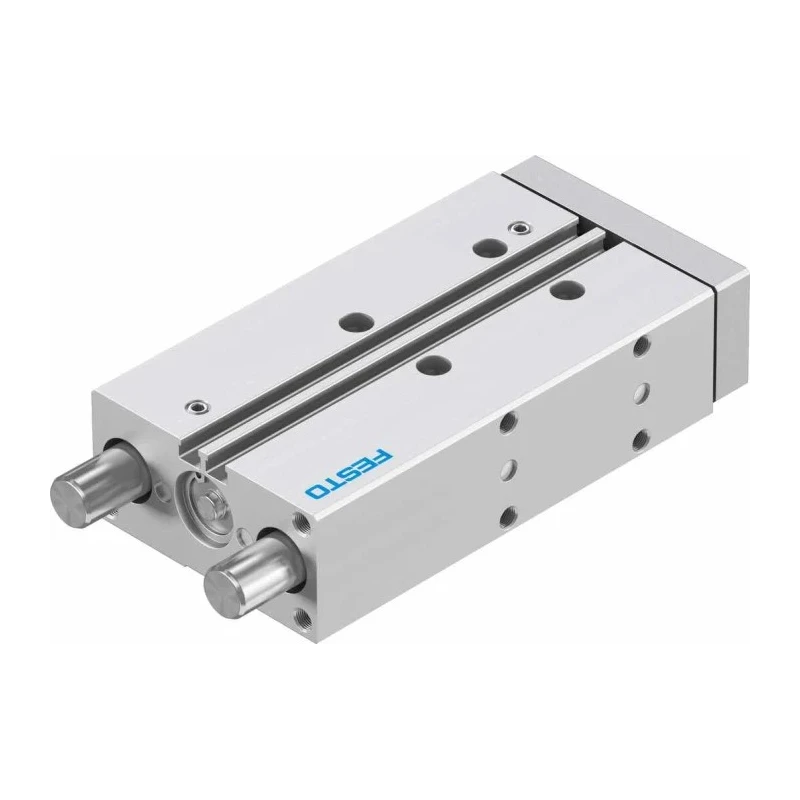 Festo Pneumatic Guided Cylinder 16mm Bore Double Acting Through Hole Mount 10 bar Pressure 0.8m/s Speed DFM-16-80-P-A-GF