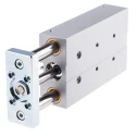 Festo Pneumatic Guided Cylinder 20mm Bore 100mm Stroke Double Acting Through Hole Mount Elastomer DFM-20-100-P-A-GF