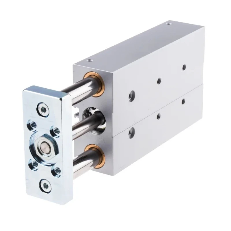 Festo Pneumatic Guided Cylinder 20mm Bore 100mm Stroke Double Acting Through Hole Mount Elastomer DFM-20-100-P-A-GF