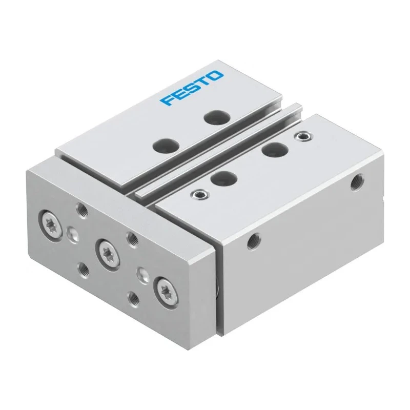 Festo Pneumatic Guided Cylinder Double Acting 16mm Bore 25mm Stroke Through Hole Mount DFM-16-25-P-A-GF