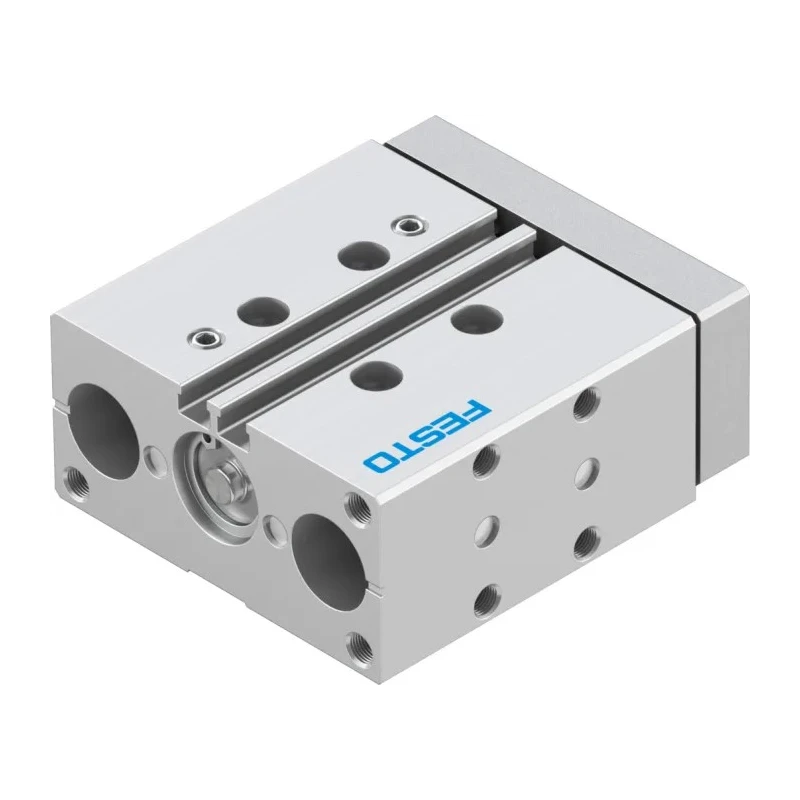 Festo Pneumatic Guided Cylinder Double Acting 16mm Bore 25mm Stroke Through Hole Mount DFM-16-25-P-A-GF