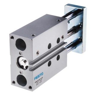 Festo Pneumatic Guided Cylinder 16mm Bore, DFM Series, 40 mm Stroke, Double Acting, Through Hole Mount DFM-16-40-P-A-KF