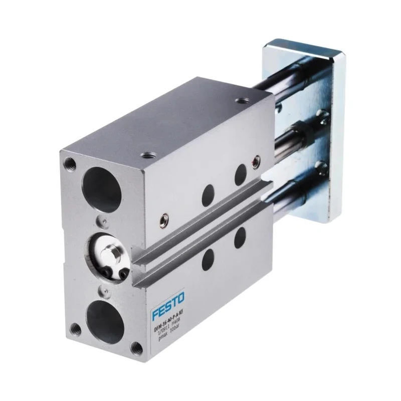 Festo Pneumatic Guided Cylinder 16mm Bore, DFM Series, 40 mm Stroke, Double Acting, Through Hole Mount DFM-16-40-P-A-KF