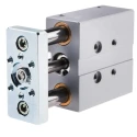Festo Pneumatic Guided Cylinder 16mm Bore, 30mm Stroke, Double Acting, Elastomer Cushioning, Wrought DFM-16-30-P-A-GF