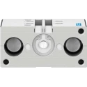 Festo Pneumatic Guided Cylinder 16mm Bore, 30mm Stroke, Double Acting, Elastomer Cushioning, Wrought DFM-16-30-P-A-GF